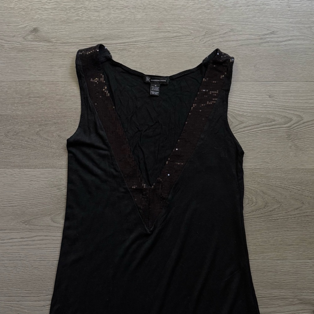 INC International Concepts Sequin V-Neck Dress - Picture 3 of 5